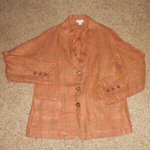 Sundance Edson Hill Linen Plaid Blazer Jacket Browns M